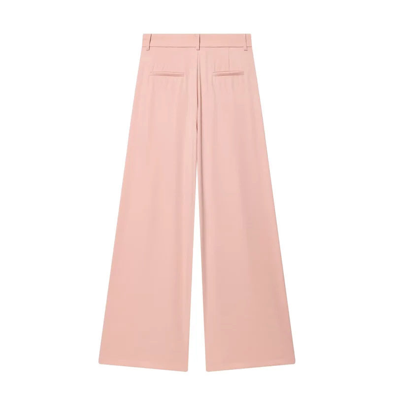 Damen Hochtaillierte Palazzo-Hose mit weitem Bein und Leistentaschen Nord Taschen