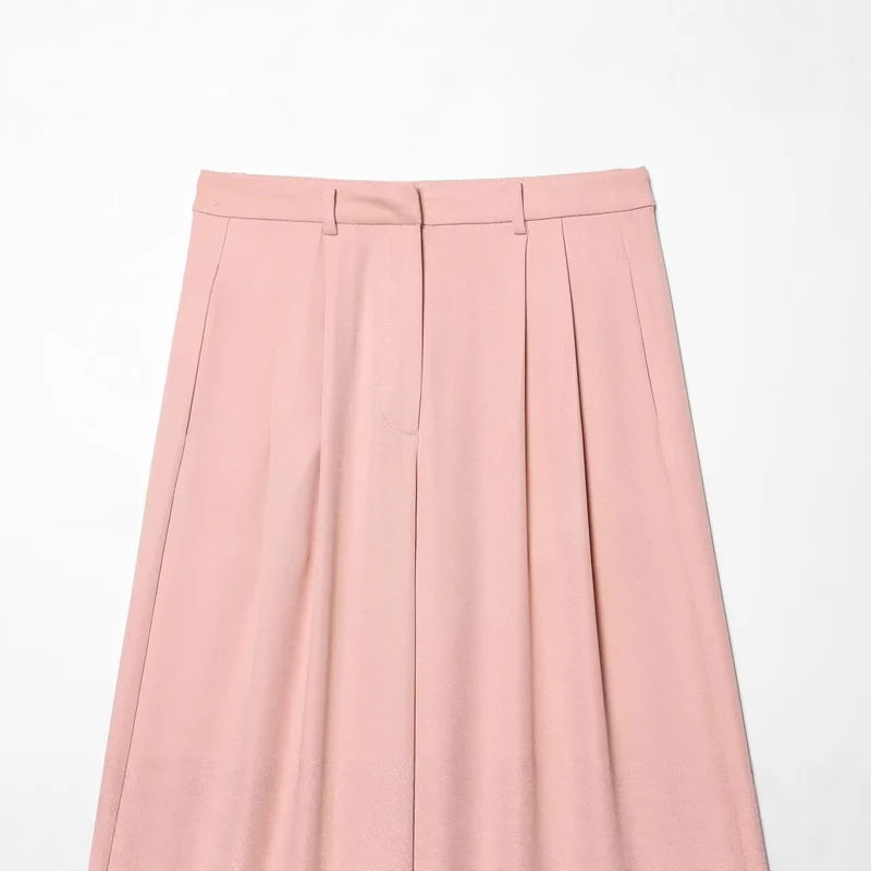 Damen Hochtaillierte Palazzo-Hose mit weitem Bein und Leistentaschen Nord Taschen