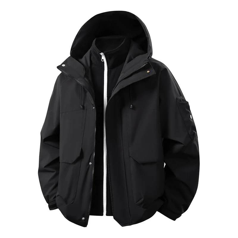 Unisex zweilagige Softshell-Parka mit herausnehmbarem Fleece-Innenlayer, Kapuze und Utility-Taschen Nord Taschen