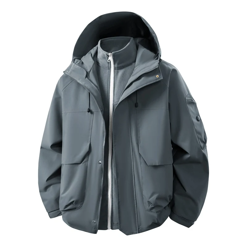 Unisex zweilagige Softshell-Parka mit herausnehmbarem Fleece-Innenlayer, Kapuze und Utility-Taschen Nord Taschen