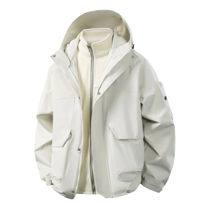 Unisex zweilagige Softshell-Parka mit herausnehmbarem Fleece-Innenlayer, Kapuze und Utility-Taschen Nord Taschen