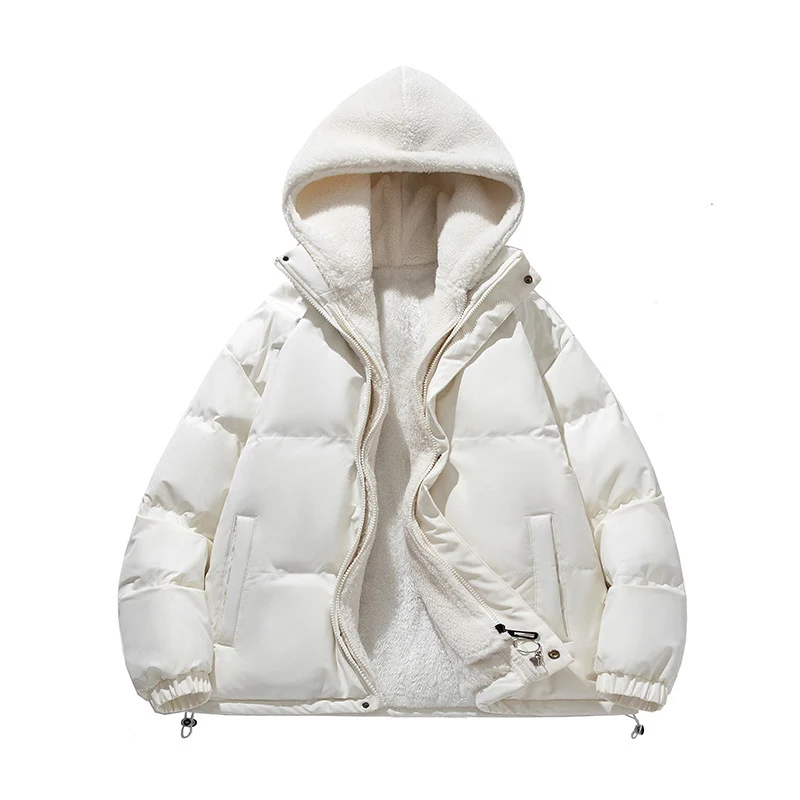 Unisex Gepolsterte Kapuzenjacke mit Sherpa-Futter und verstellbarem Saum Nord Taschen