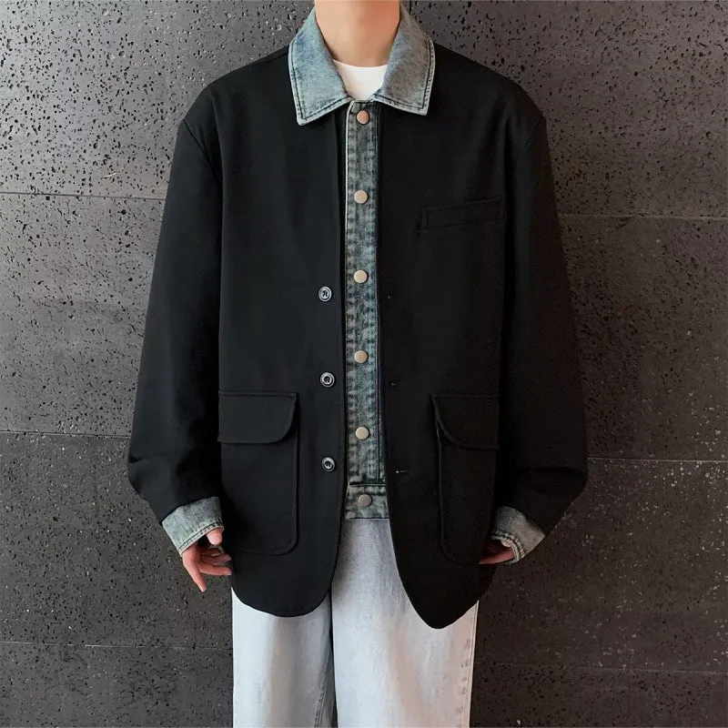 Herren Oversized Sakkojacke mit aufgesetzten Pattentaschen Nord Taschen