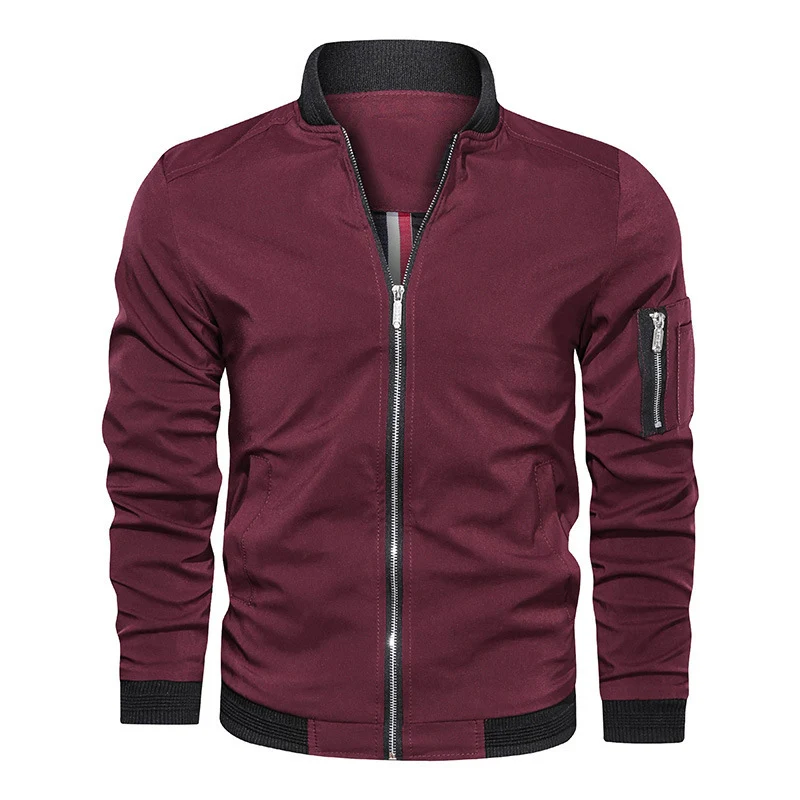 Herren Leichte Bomberjacke im Utility-Look mit Ärmeltasche und Rippbündchen Nord Taschen