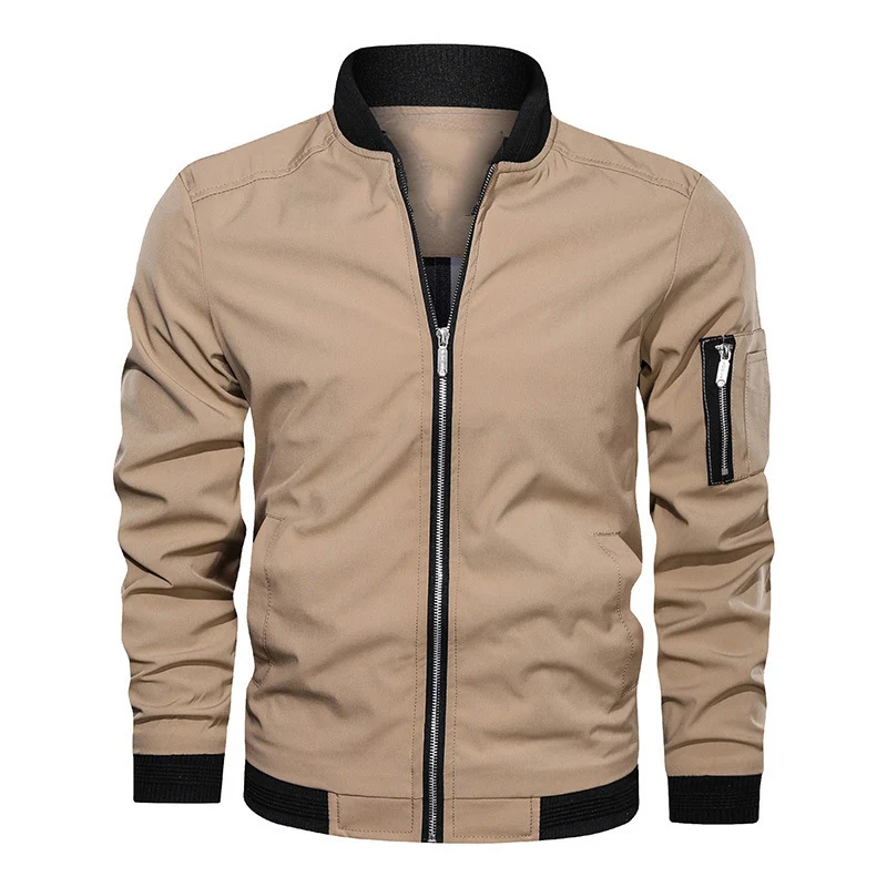 Herren Leichte Bomberjacke im Utility-Look mit Ärmeltasche und Rippbündchen Nord Taschen