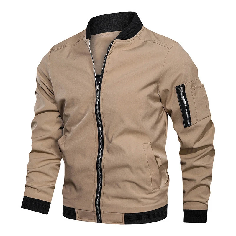 Herren Leichte Bomberjacke im Utility-Look mit Ärmeltasche und Rippbündchen Nord Taschen