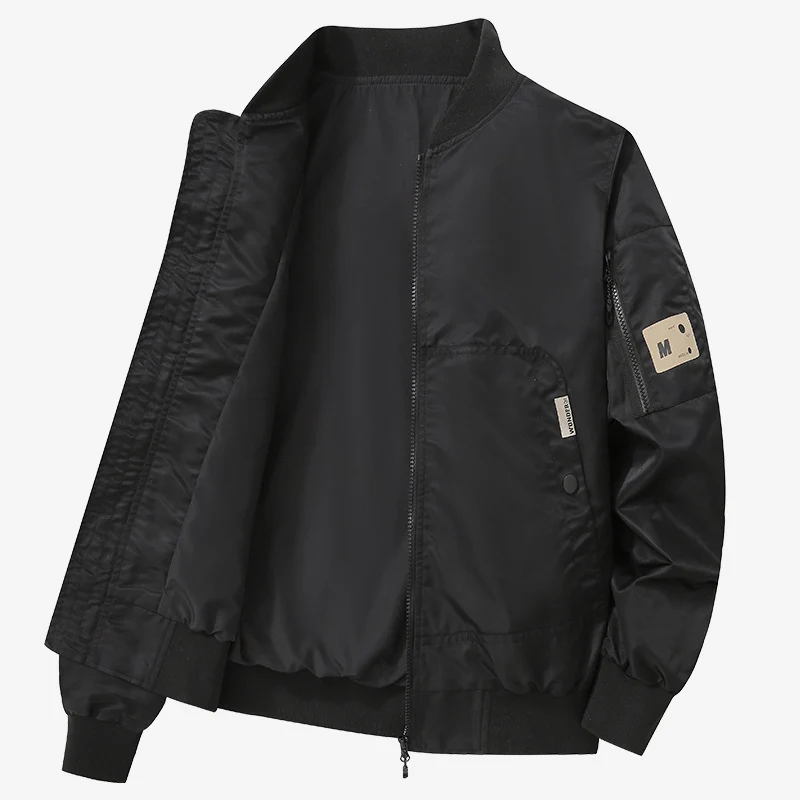 Herren Leichte Bomberjacke aus Nylon mit Ärmeltasche und gerippten Bündchen Nord Taschen