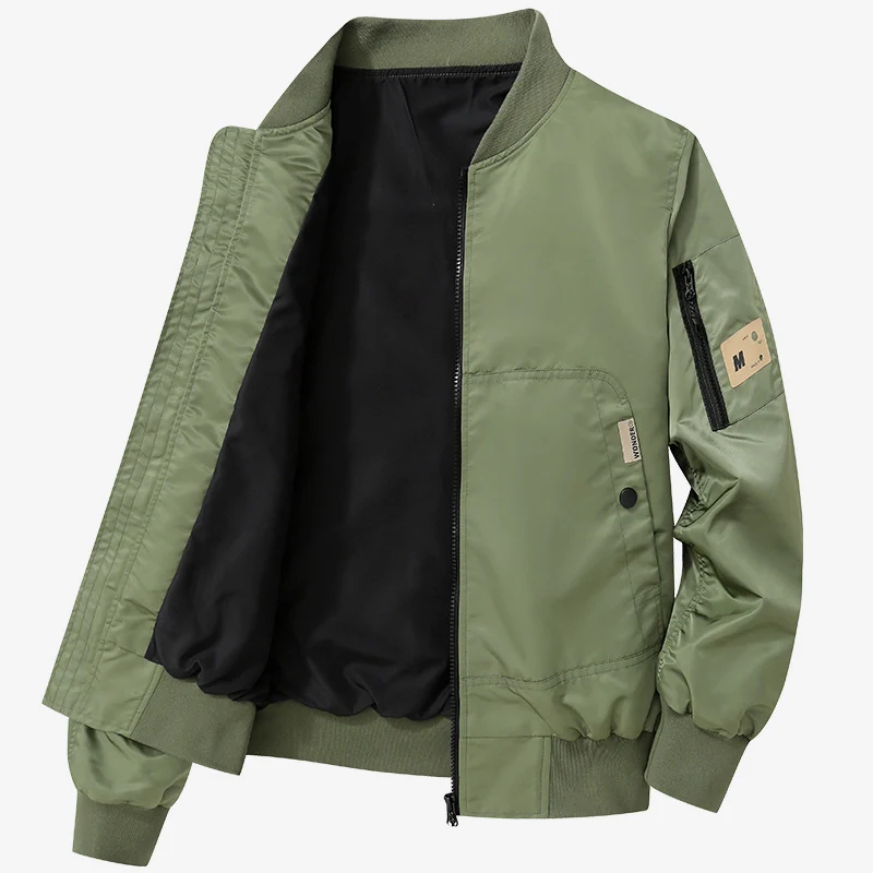 Herren Leichte Bomberjacke aus Nylon mit Ärmeltasche und gerippten Bündchen Nord Taschen