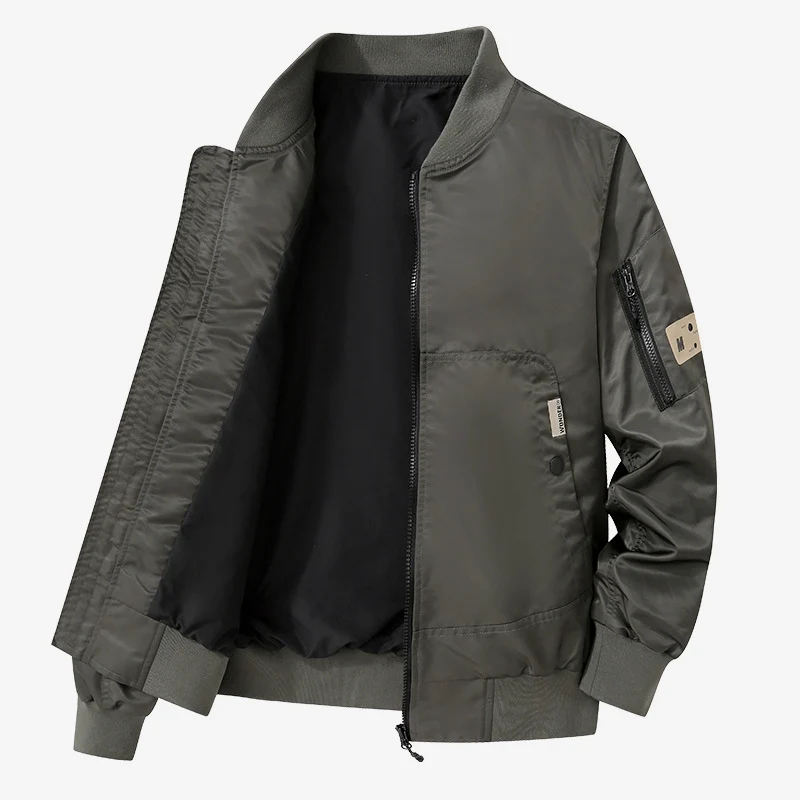 Herren Leichte Bomberjacke aus Nylon mit Ärmeltasche und gerippten Bündchen Nord Taschen