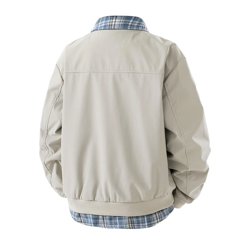 Herren lässige zweilagige Kurzjacke im Layer‑Look mit karierter Innenlage Nord Taschen