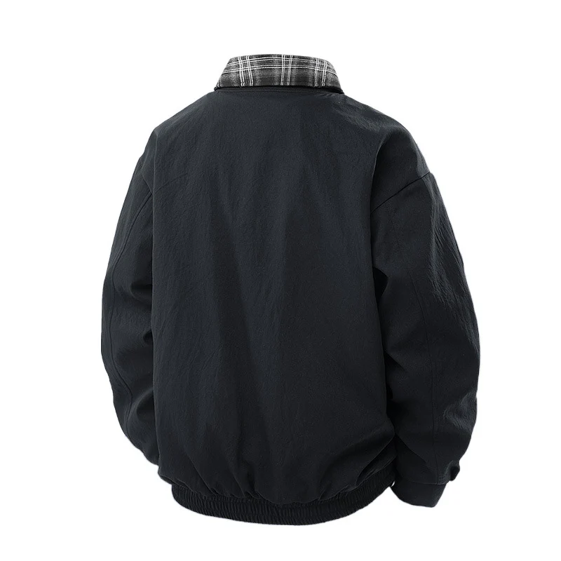 Herren Lässige Overshirt-Jacke mit kariertem Innenfutter und verdecktem Reißverschluss Nord Taschen