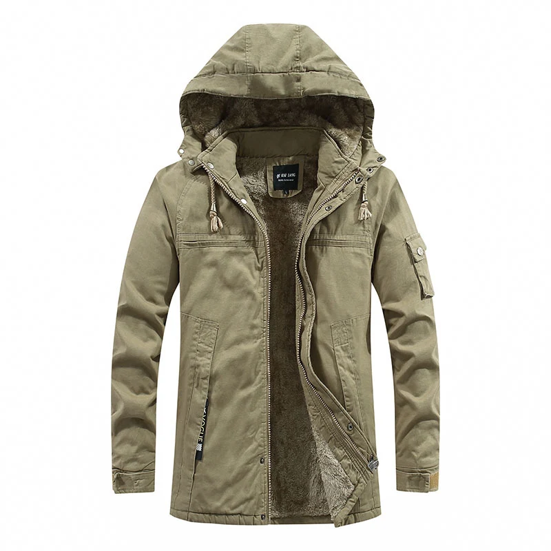 Herren Lang geschnittener Feldparka mit weichem Fleece-Innenfutter und Utility-Taschen Nord Taschen