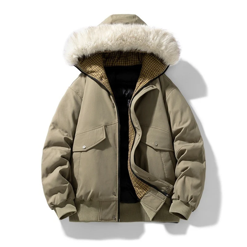 Herren Kurzparka mit wattierter Innenlage, abnehmbarer Kapuze und aufgesetzten Pattentaschen Nord Taschen