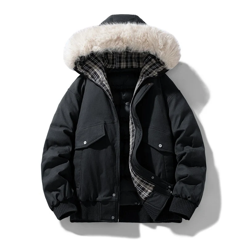 Herren Kurzparka mit wattierter Innenlage, abnehmbarer Kapuze und aufgesetzten Pattentaschen Nord Taschen