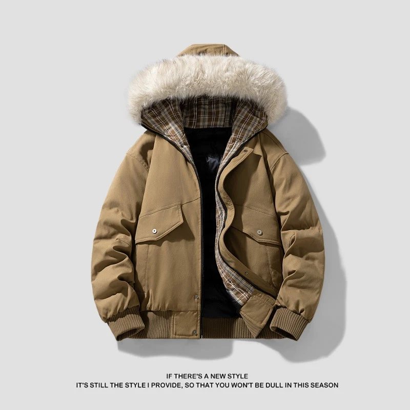 Herren Kurzparka mit wattierter Innenlage, abnehmbarer Kapuze und aufgesetzten Pattentaschen Nord Taschen