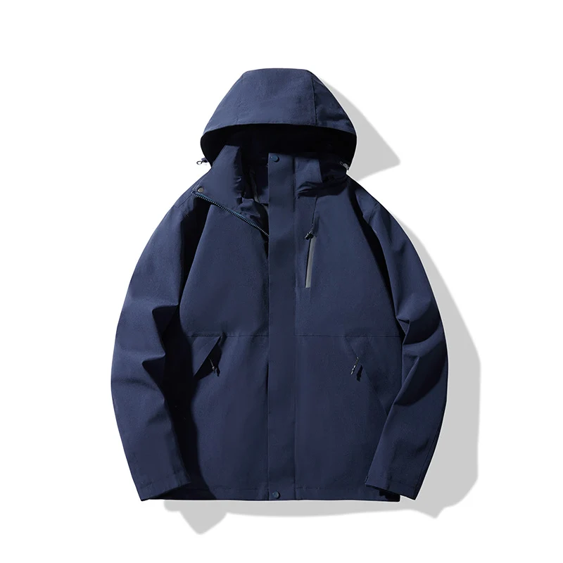 Herren Technische wasserdichte Kapuzen-Shelljacke im minimalistischen Urban-Look Nord Taschen