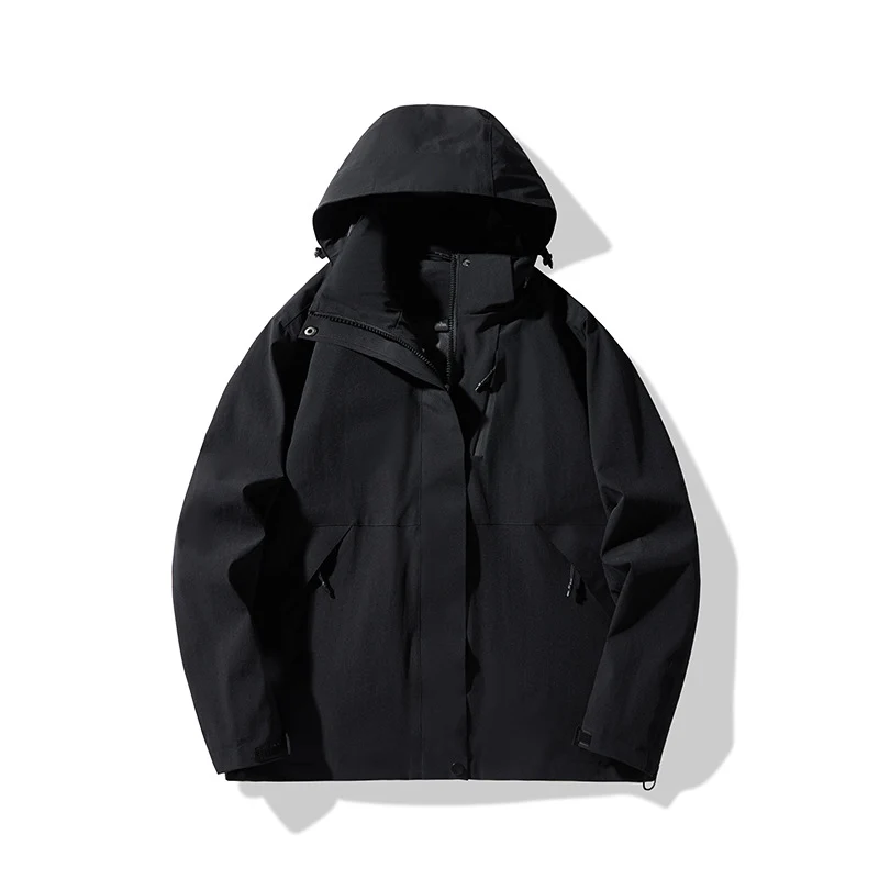 Herren Technische wasserdichte Kapuzen-Shelljacke im minimalistischen Urban-Look Nord Taschen