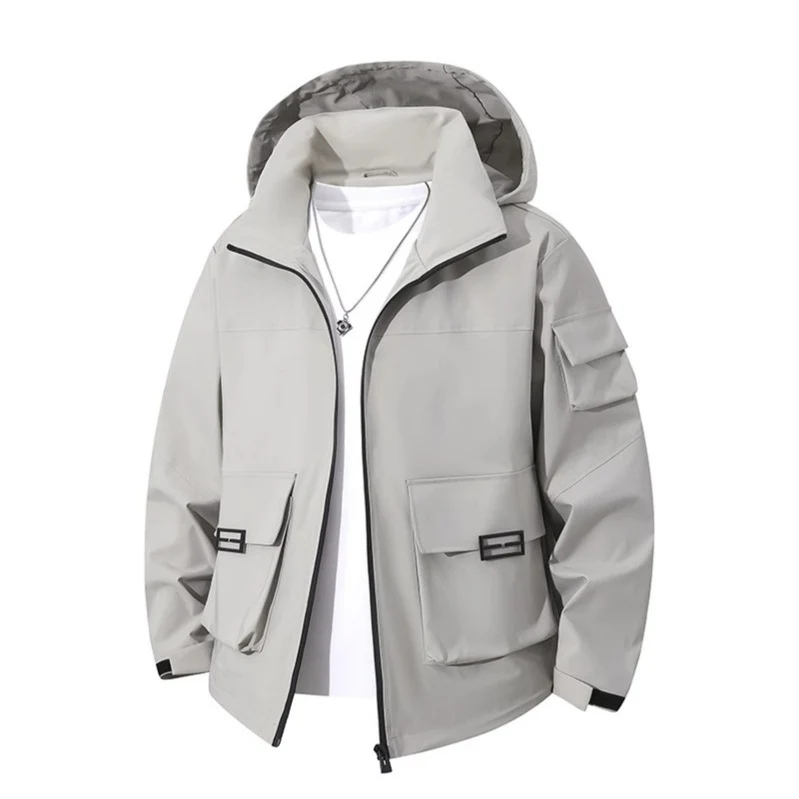 Herren Technische Utility-Kapuzenjacke mit Mehrfach-Pattentaschen und windabweisendem Softshell Nord Taschen