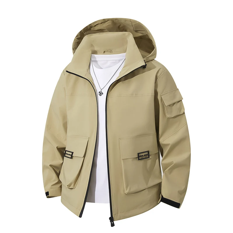 Herren Technische Utility-Kapuzenjacke mit Mehrfach-Pattentaschen und windabweisendem Softshell Nord Taschen