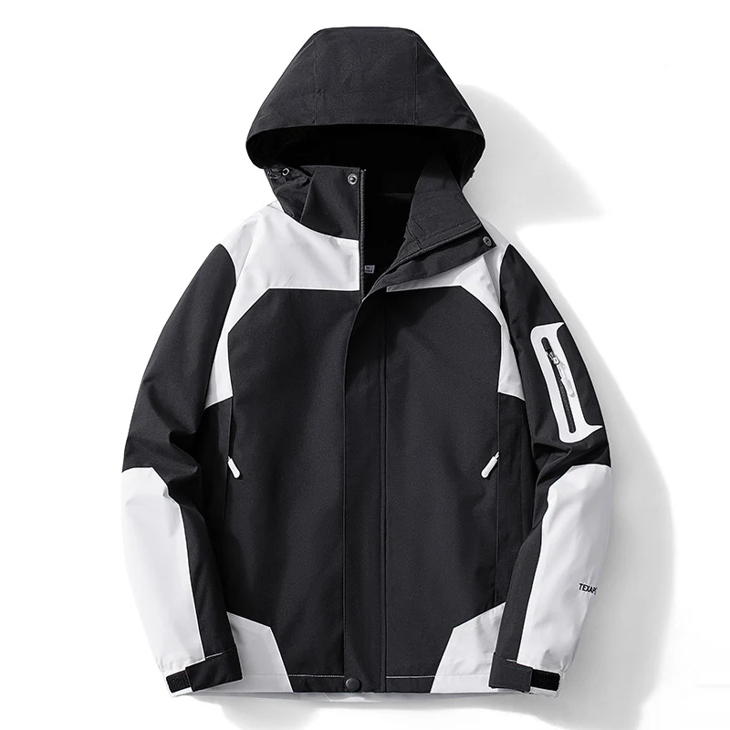 Herren technische Softshell-Kapuzenjacke mit Kontrastpaneelen und Reißverschluss-Ärmeltasche Nord Taschen