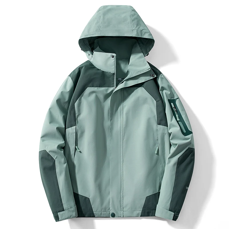 Herren technische Softshell-Kapuzenjacke mit Kontrastpaneelen und Reißverschluss-Ärmeltasche Nord Taschen
