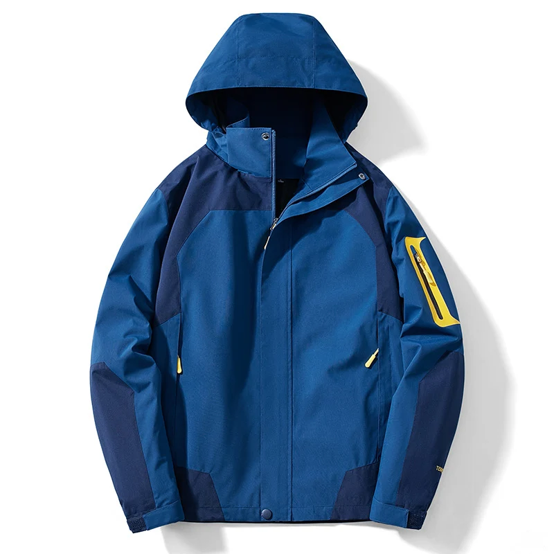 Herren technische Softshell-Kapuzenjacke mit Kontrastpaneelen und Reißverschluss-Ärmeltasche Nord Taschen
