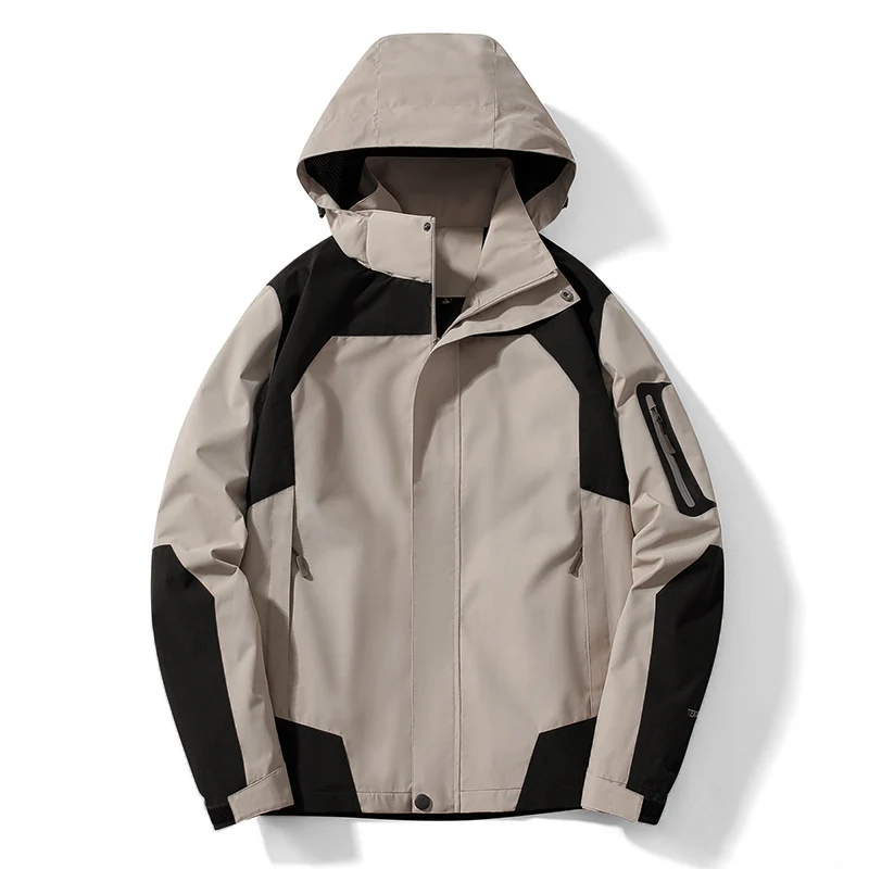Herren technische Softshell-Kapuzenjacke mit Kontrastpaneelen und Reißverschluss-Ärmeltasche Nord Taschen