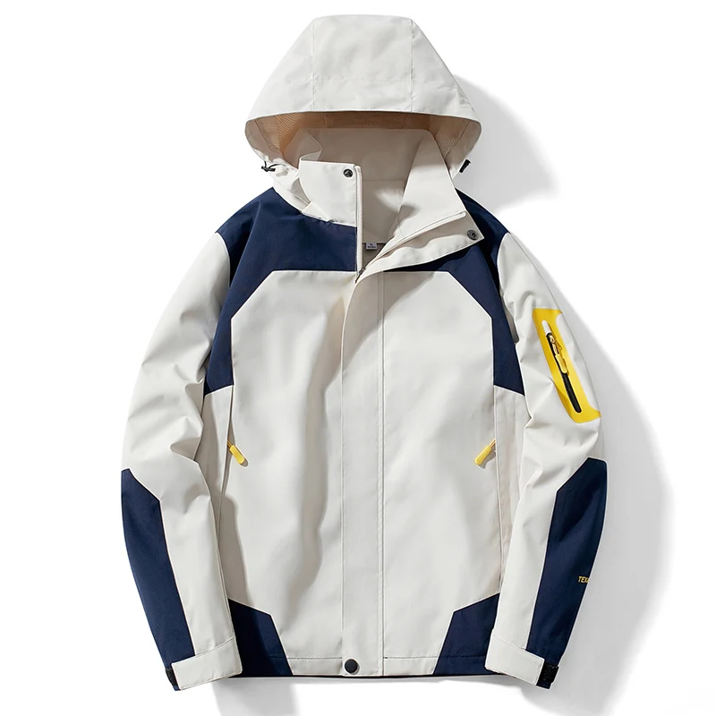 Herren technische Softshell-Kapuzenjacke mit Kontrastpaneelen und Reißverschluss-Ärmeltasche Nord Taschen