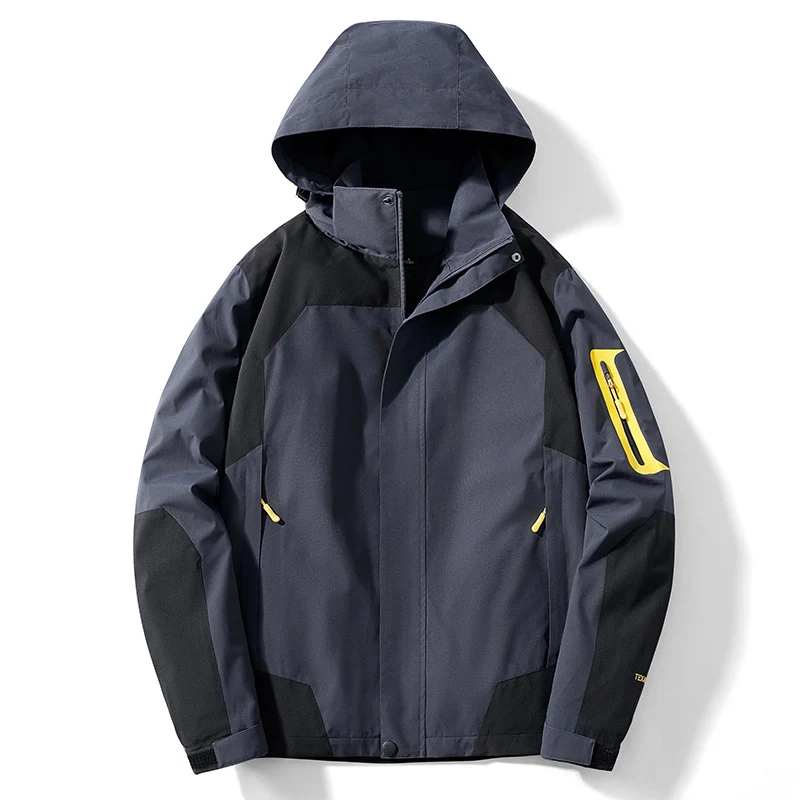 Herren technische Softshell-Kapuzenjacke mit Kontrastpaneelen und Reißverschluss-Ärmeltasche Nord Taschen