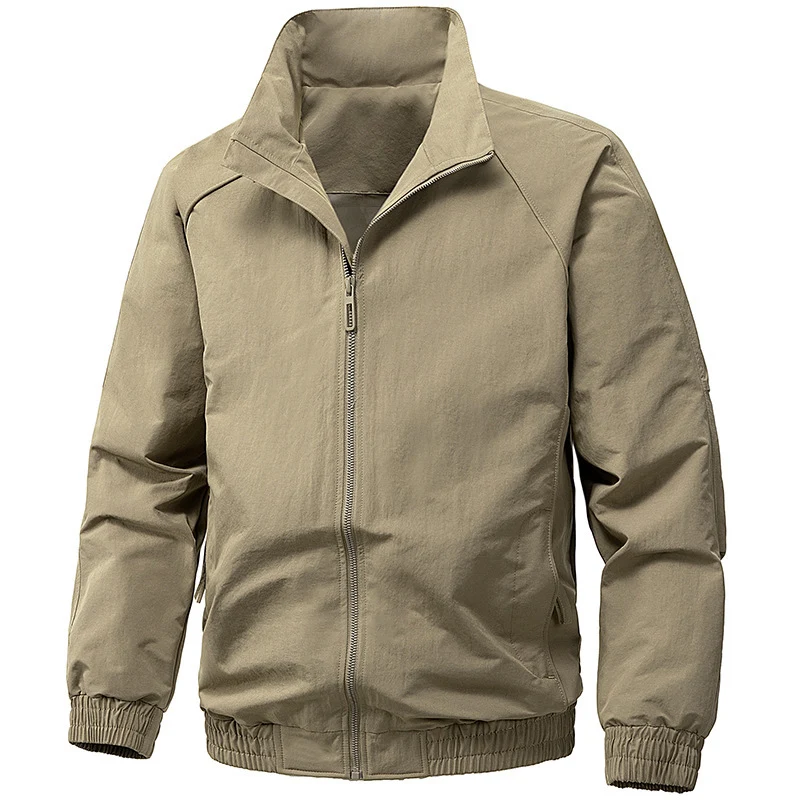 Herren Technische Microfaser-Softshelljacke im Bomberstil mit Stehkragen und Reißverschlusstaschen Nord Taschen