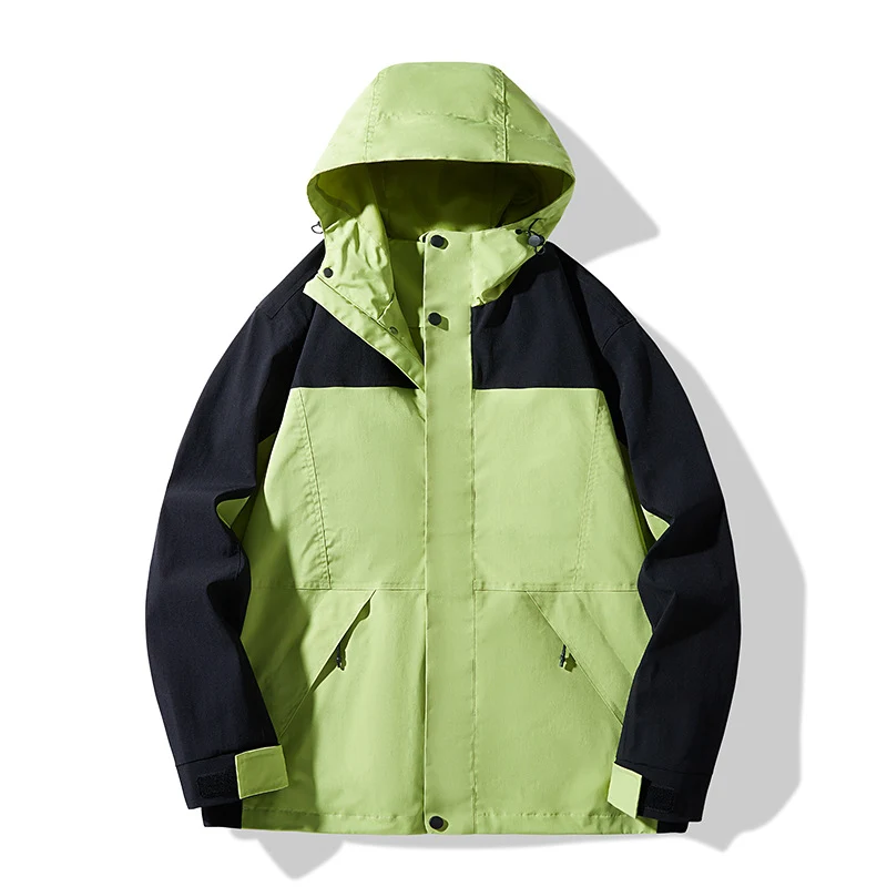 Herren Technische Colorblock Softshell‑Regenjacke mit verstellbarer Kapuze Nord Taschen