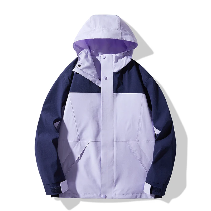 Herren Technische Colorblock Softshell‑Regenjacke mit verstellbarer Kapuze Nord Taschen