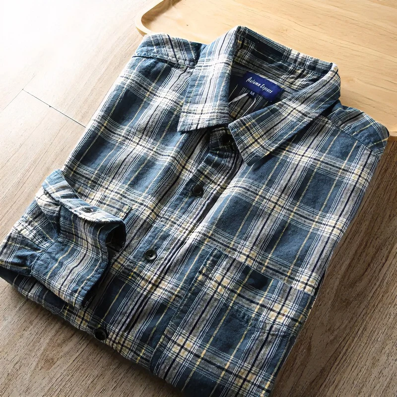 Herren Kariertes Flanellhemd mit Brusttaschen und Regular-Fit Nord Taschen