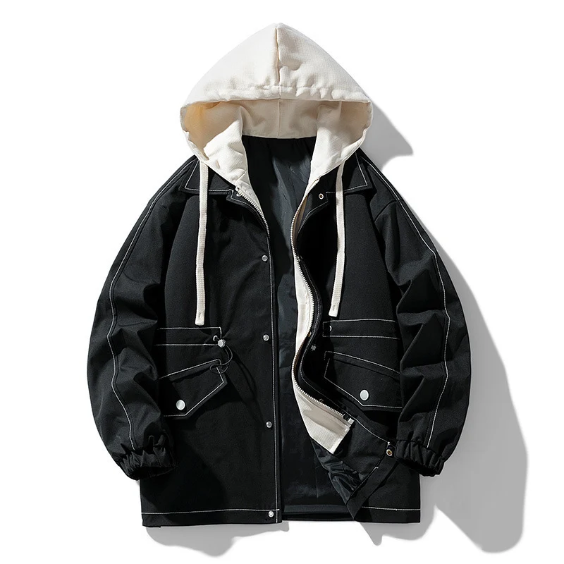 Herren Utility-Fieldjacke mit Kontrastkapuze, verstellbarem Saum und großen Pattentaschen Nord Taschen