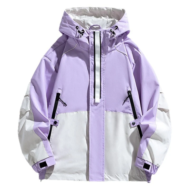 Unisex Leichte zweifarbige Wind- und Regenjacke mit Kapuze, Kordelzug und Reißverschlusstaschen Nord Taschen