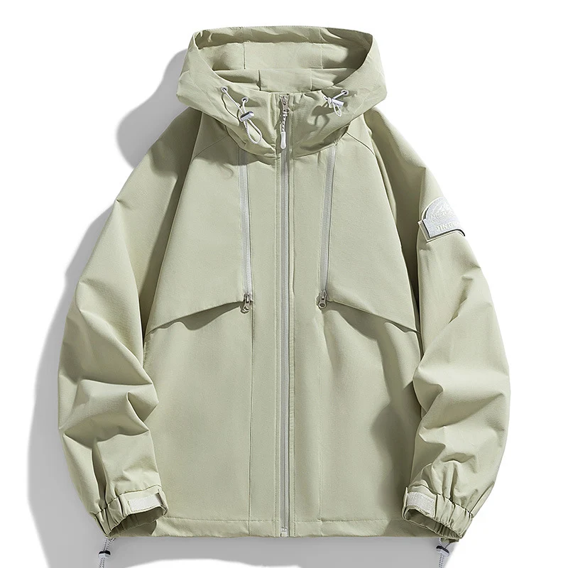 Unisex Leichte zweifarbige Wind- und Regenjacke mit Kapuze, Kordelzug und Reißverschlusstaschen Nord Taschen