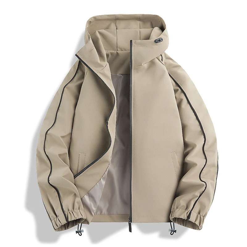 Unisex Leichte zweifarbige Wind- und Regenjacke mit Kapuze, Kordelzug und Reißverschlusstaschen Nord Taschen