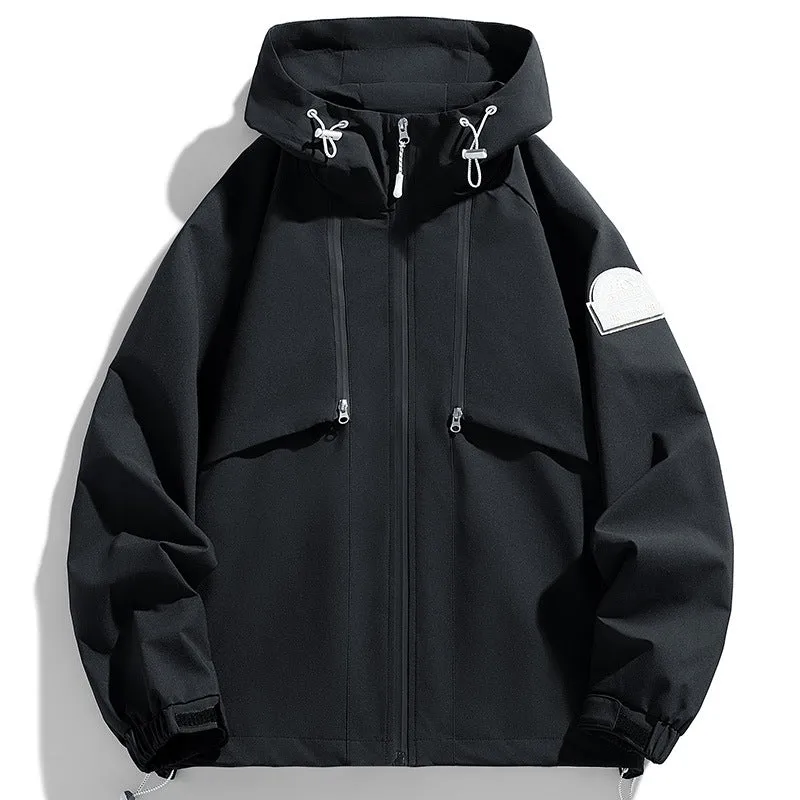 Unisex Leichte zweifarbige Wind- und Regenjacke mit Kapuze, Kordelzug und Reißverschlusstaschen Nord Taschen