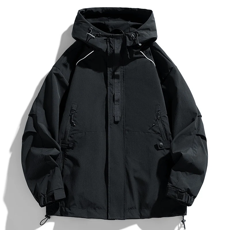 Unisex Leichte zweifarbige Wind- und Regenjacke mit Kapuze, Kordelzug und Reißverschlusstaschen Nord Taschen