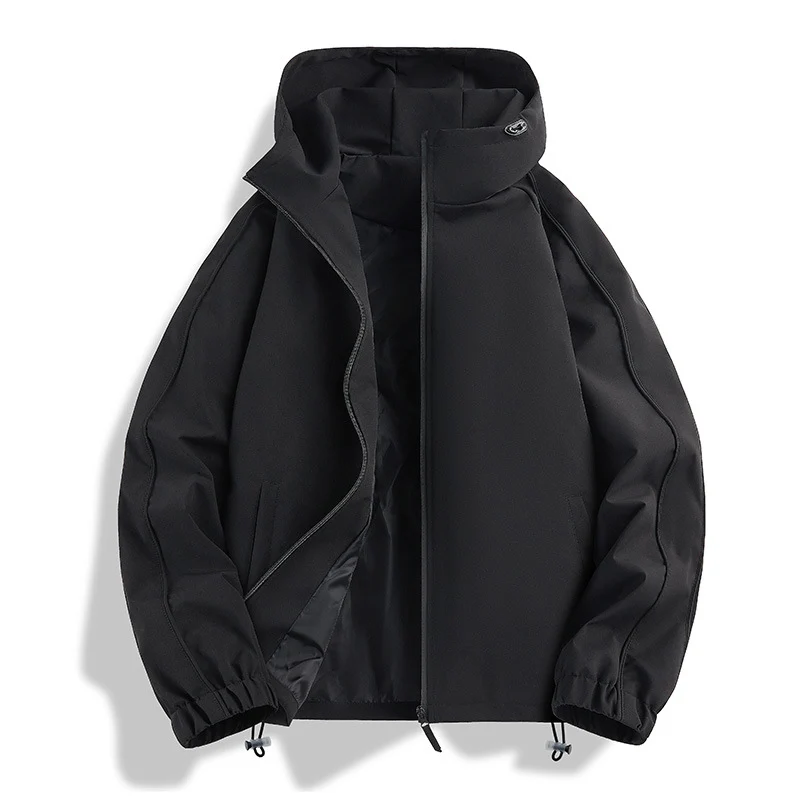 Unisex Leichte zweifarbige Wind- und Regenjacke mit Kapuze, Kordelzug und Reißverschlusstaschen Nord Taschen