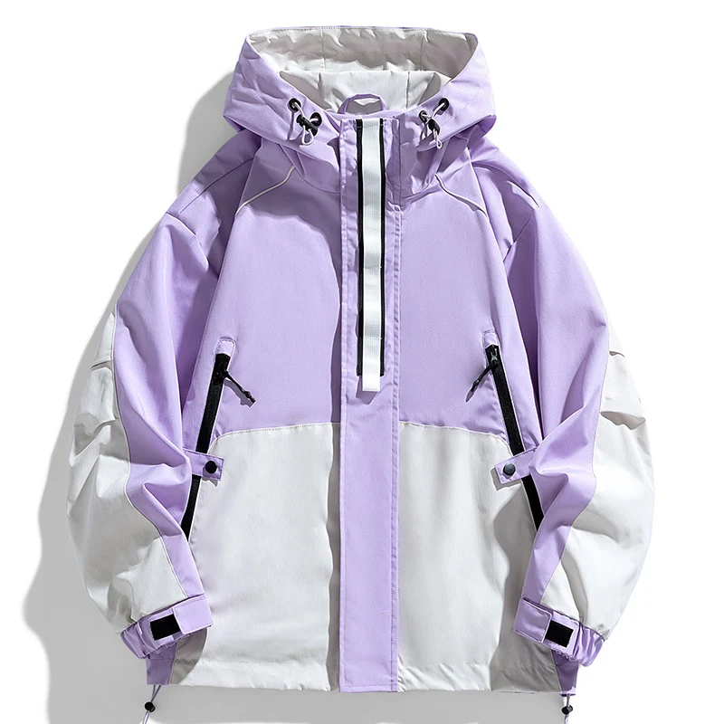 Unisex Leichte zweifarbige Wind- und Regenjacke mit Kapuze, Kordelzug und Reißverschlusstaschen Nord Taschen