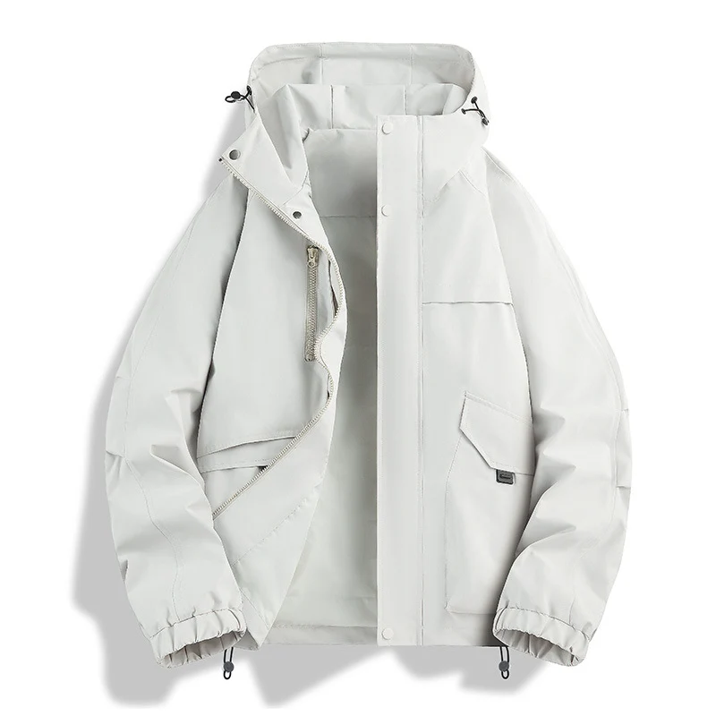 Unisex Leichte zweifarbige Wind- und Regenjacke mit Kapuze, Kordelzug und Reißverschlusstaschen Nord Taschen