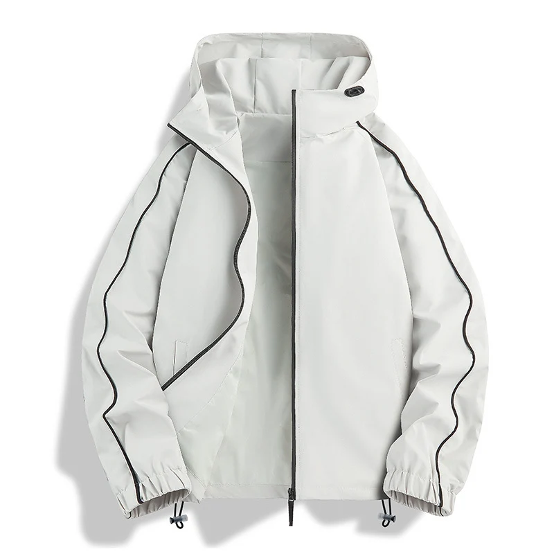 Unisex Leichte zweifarbige Wind- und Regenjacke mit Kapuze, Kordelzug und Reißverschlusstaschen Nord Taschen