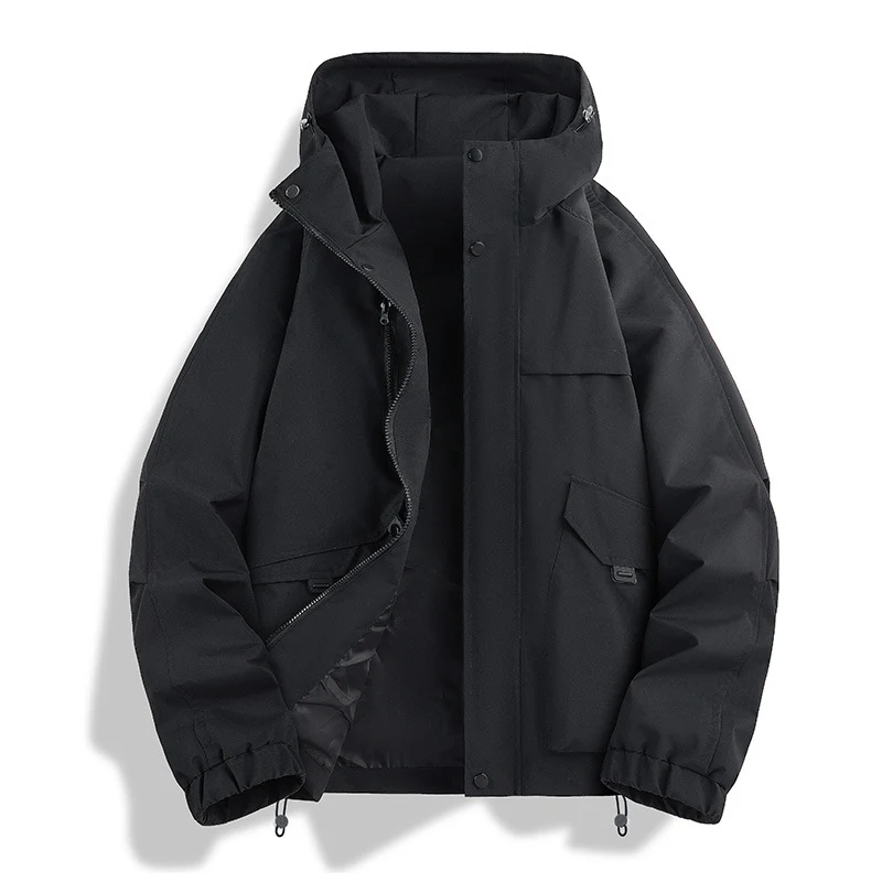 Unisex Leichte zweifarbige Wind- und Regenjacke mit Kapuze, Kordelzug und Reißverschlusstaschen Nord Taschen