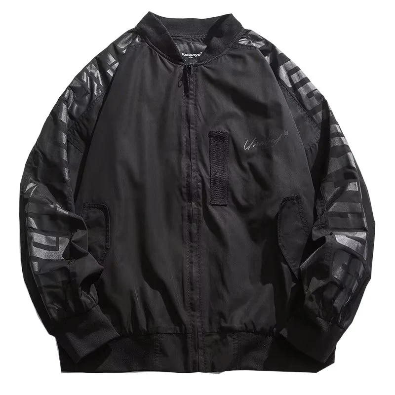 Unisex Leichte Oversize-Bomberjacke aus Nylon mit reflektierenden Ärmeln und Rippbündchen Nord Taschen