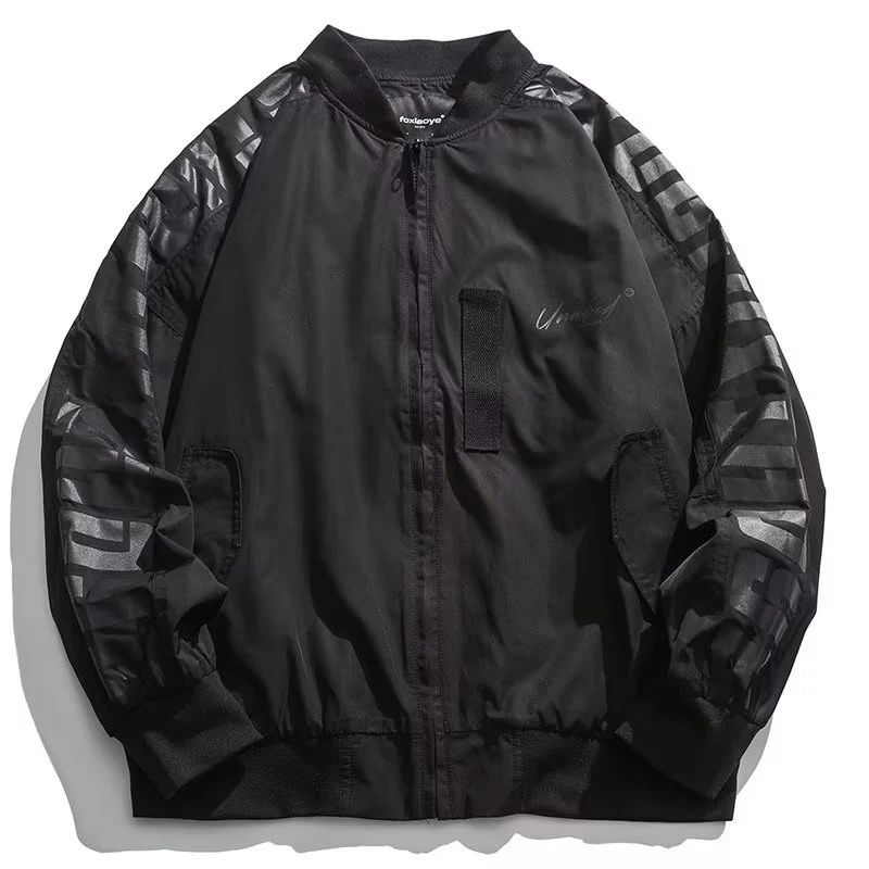 Unisex Leichte Oversize-Bomberjacke aus Nylon mit reflektierenden Ärmeln und Rippbündchen Nord Taschen