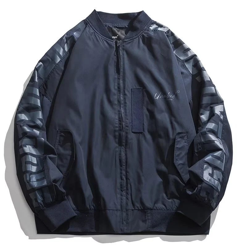 Unisex Leichte Oversize-Bomberjacke aus Nylon mit reflektierenden Ärmeln und Rippbündchen Nord Taschen