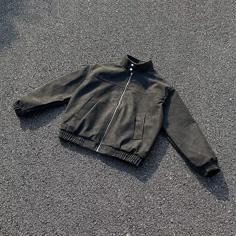 Unisex Kurz geschnittene Oversize-Bomberjacke mit Stehkragen und elastischem Saum Nord Taschen