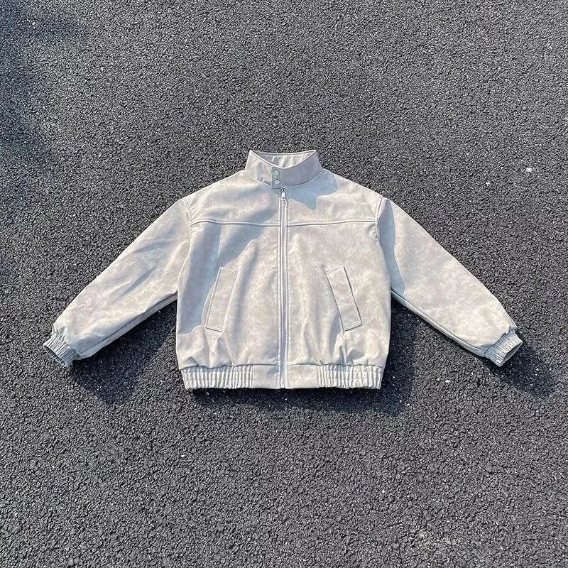 Unisex Kurz geschnittene Oversize-Bomberjacke mit Stehkragen und elastischem Saum Nord Taschen