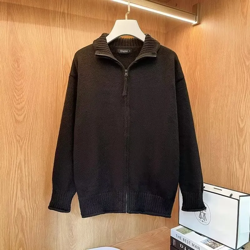Unisex Komfortabler Reißverschluss-Strickblouson mit geradem Schnitt und Stehkragen Nord Taschen